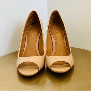 ALDO Nude Patent Leather Wedge